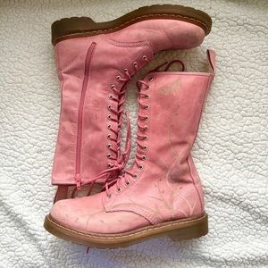 Dr.Martens Death Moth Hawk PINK Boots Size 11 Circa 2008